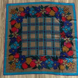 Vintage l Fruits and Flower Design Wool Scarf